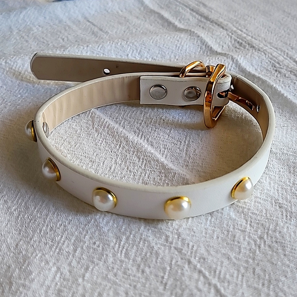 XS Faux Pearl Decor Pet Collar